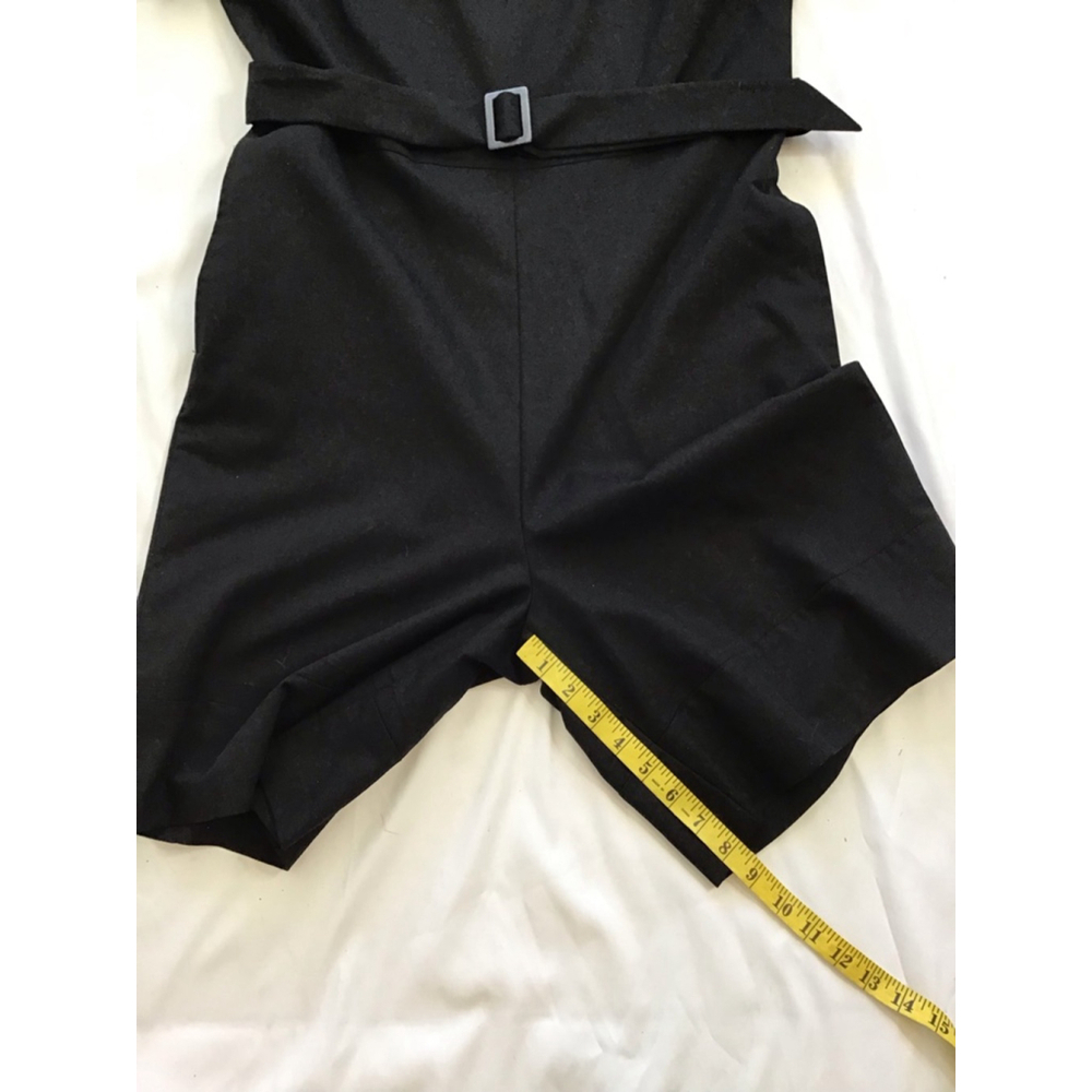 Ann Taylor Women Elegant Factory Black V-Neck Short Sleeve Jumpsuit Size 12 - Picture 14 of 16